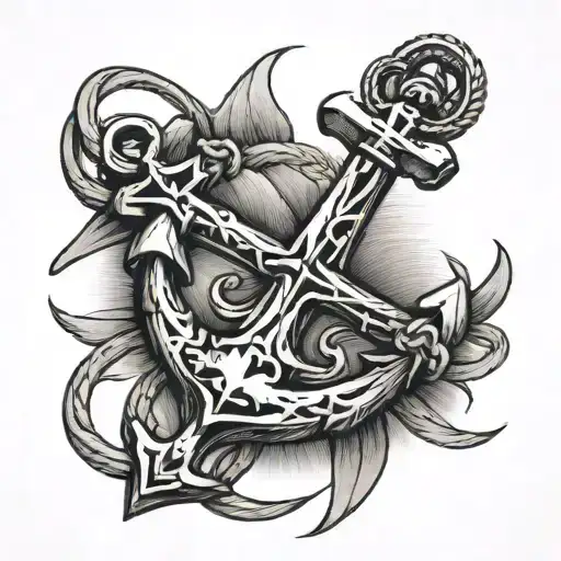 Anchor W Cross Wrapped