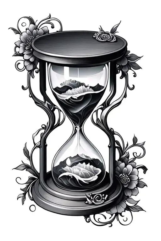 Hourglass With Filigree Wave Design