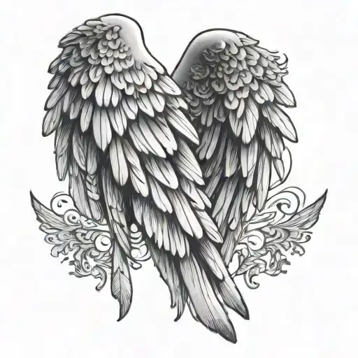 Angel Wing With Roman Numerals