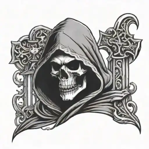 Hooded Reaper With A Cross