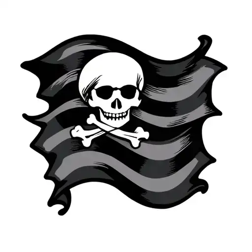 Two Parallel Lines On A Pirate Flag