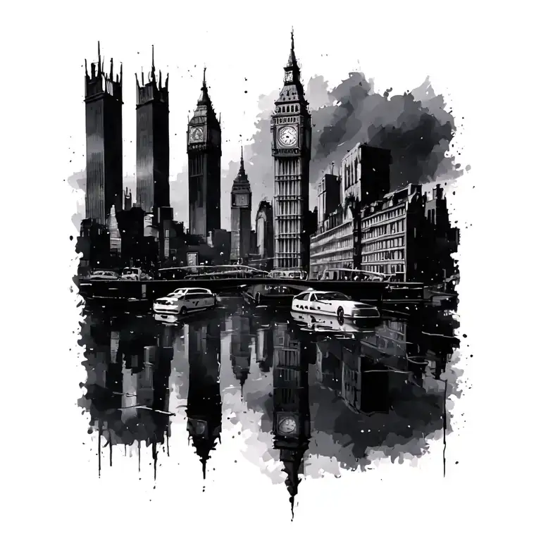 Gang Of London Skylines Reflecting