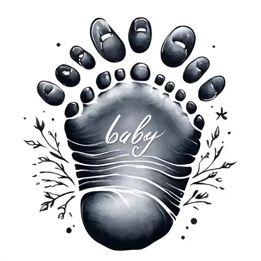 Baby Footprint With The Name