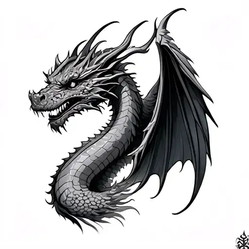 Dragon Tattoo On The Neck Covering Another Of Some Wings