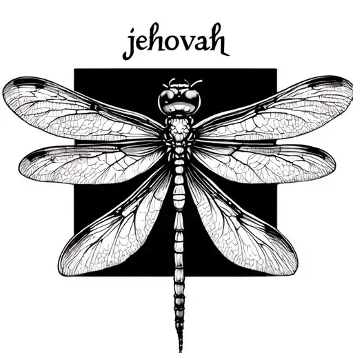 Jehovah Written And A Dragonfly