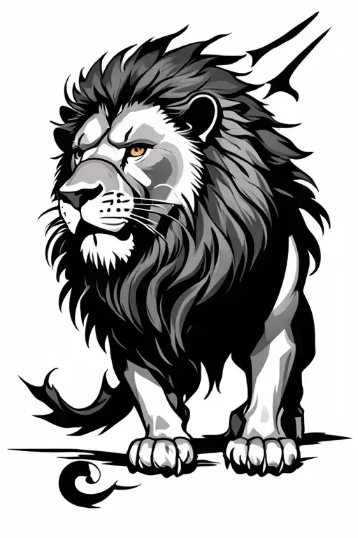 Lion With Spartan Warrior