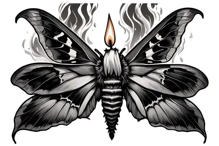 Masculine Moth And Candle Burning
