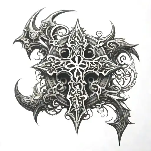 Cross Gothic Symbols Monster