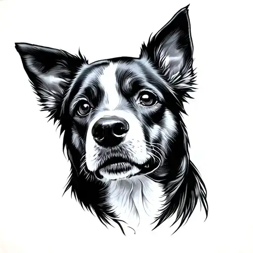 Dog Face Inside A Shape Of Dog