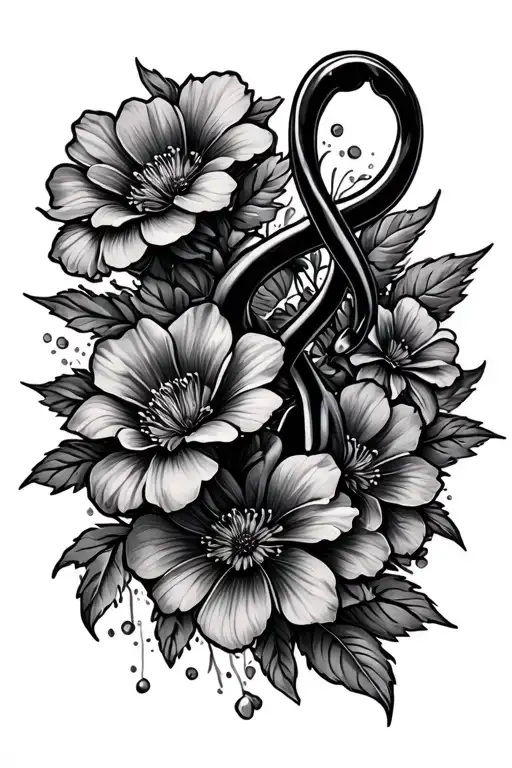 Cancer Sign With Flowers