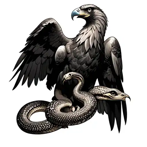 Imperial Eagle With Snake