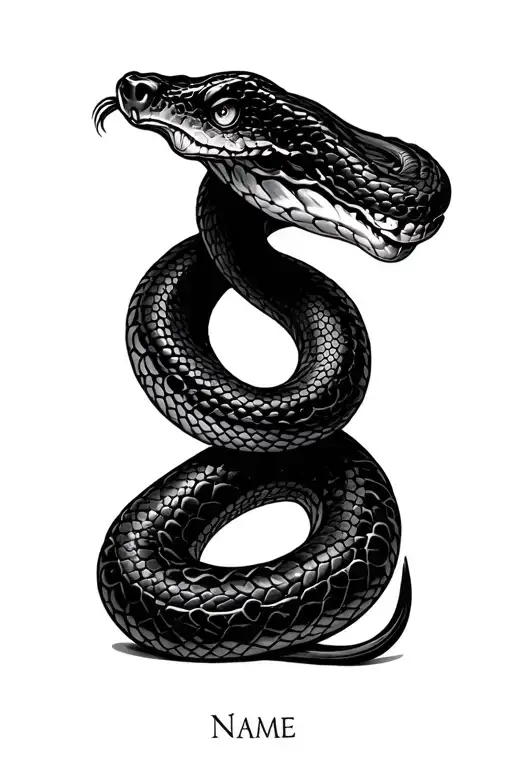 Name And Snake Coiled