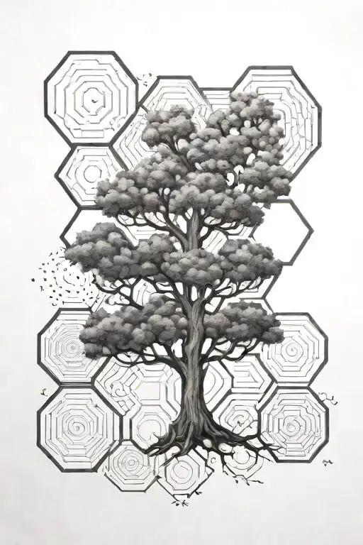 Oak Tree Hexagons Fibonacci Sequence