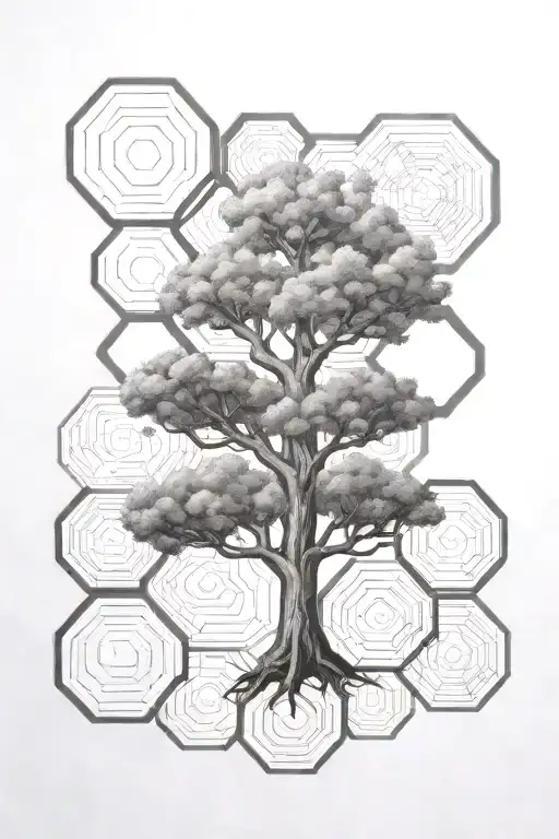 Oak Tree Hexagons Fibonacci Sequence