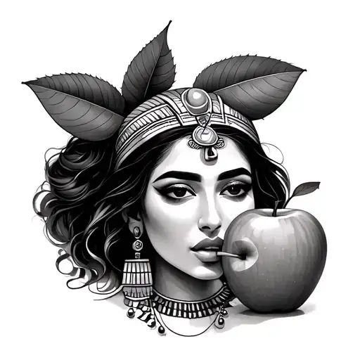 Egyptian Woman Eating Apple