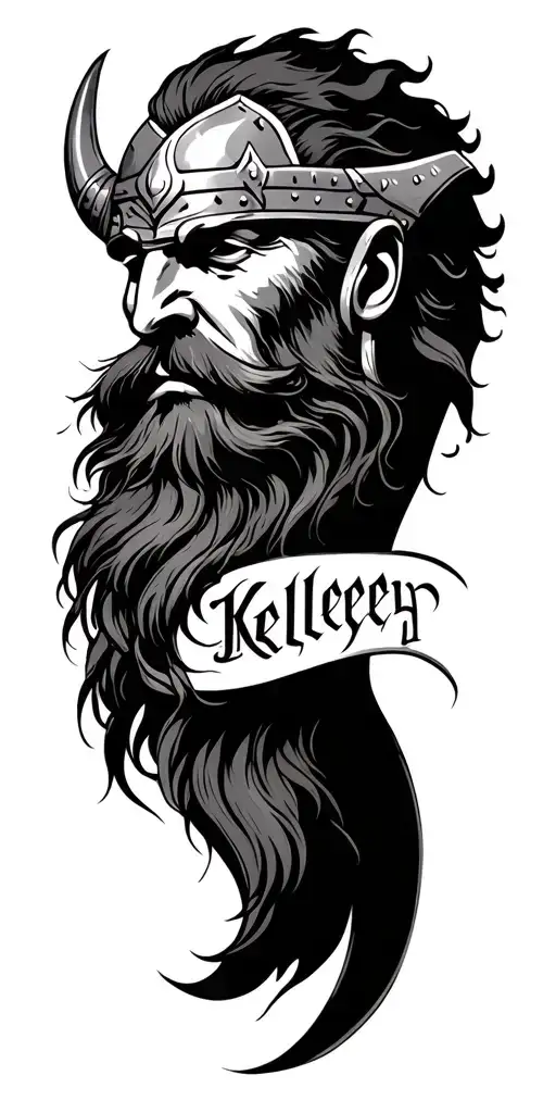 Viking Tattoo With Kelley Written In It