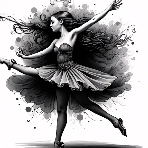 Dance Tattoo Make It Like A Little Kid Drawing Or A Sketch