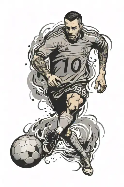 Football With Number 10 Dream