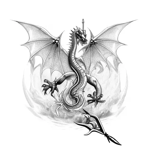 Water Dragon With Trident