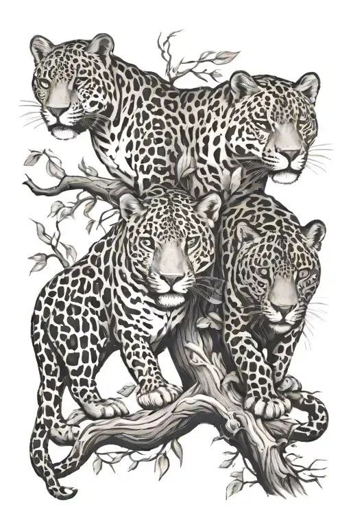 Jaguar And Panther Family Tree Intertwined