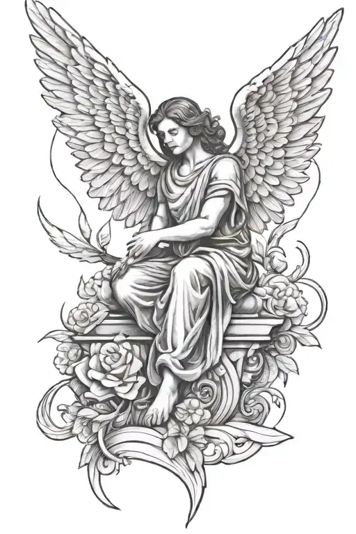 Guardian Angel Sitting Down
