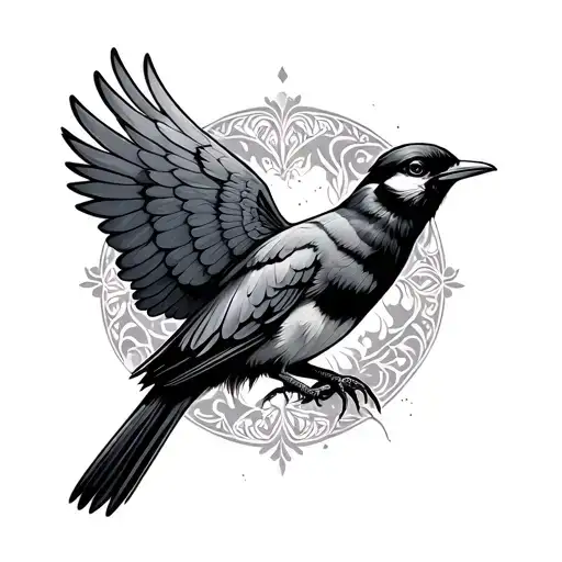 Bird With Wings Spread