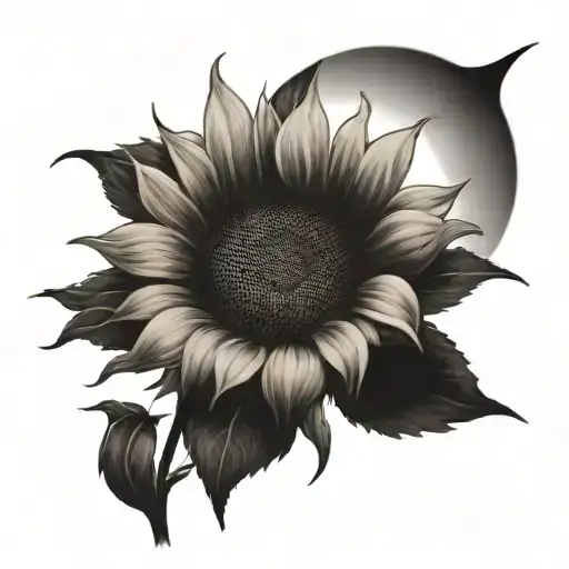 Sunflower And Sun Shining