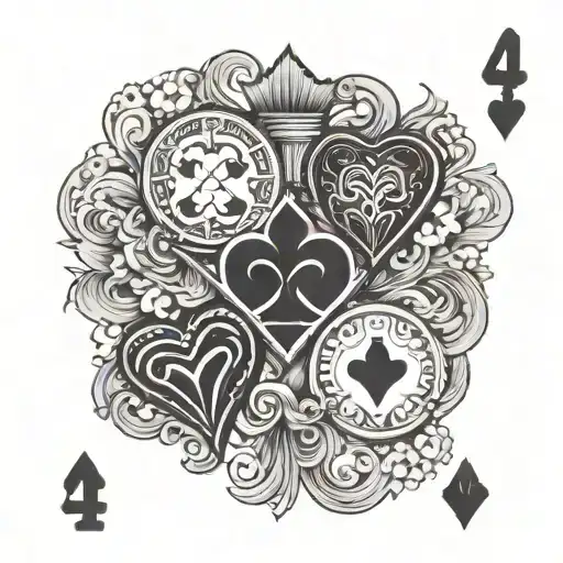 The 4 Hearts Playing Card