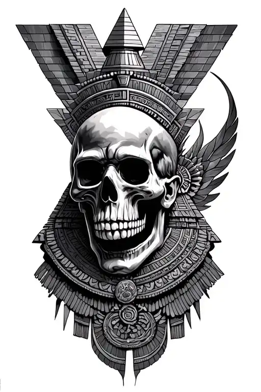 Pyramides And Aztec Sol Of Death