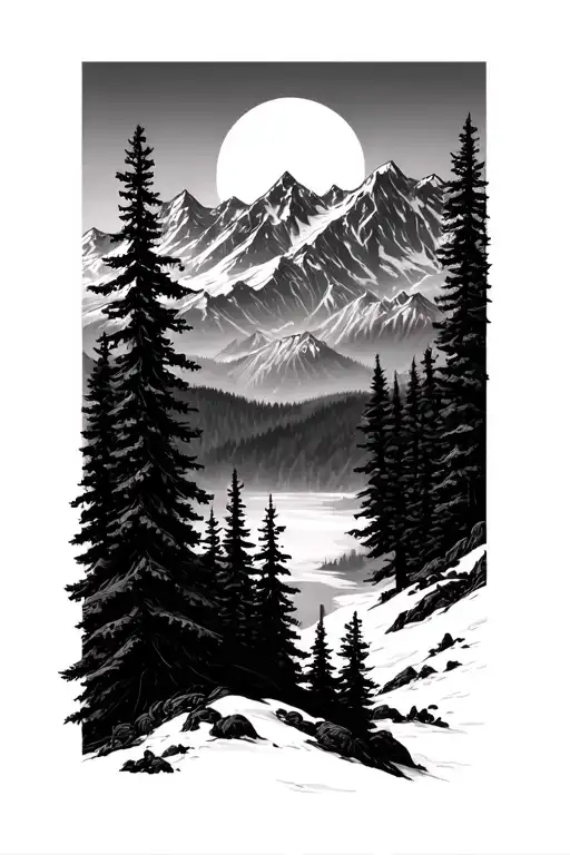 Mountains And Trees