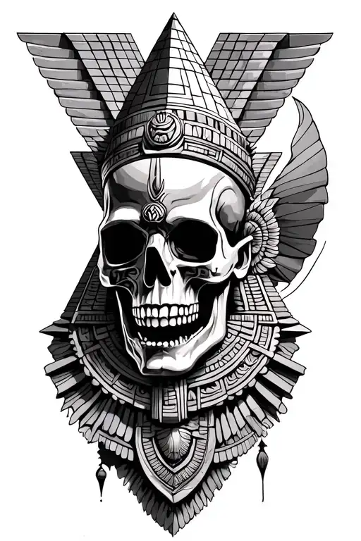 Pyramides And Aztec Sol Of Death