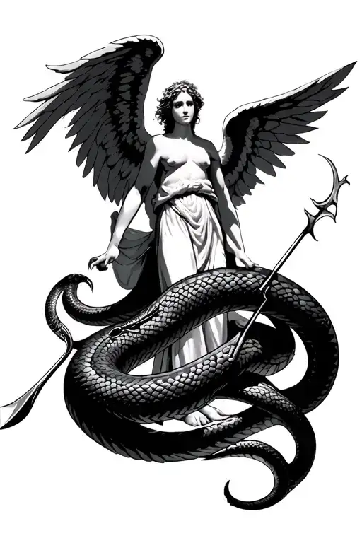 Angel Spearing A Serpent