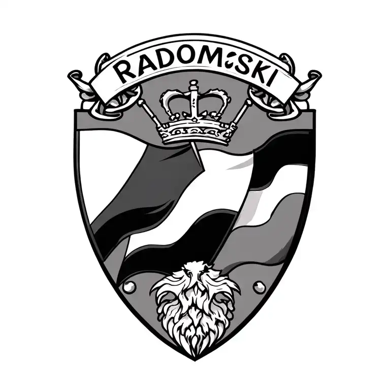 Radomski Crest With Name And Polish Flag