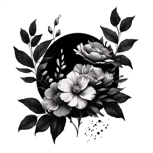 Half Sleeve With Nature And Flowers