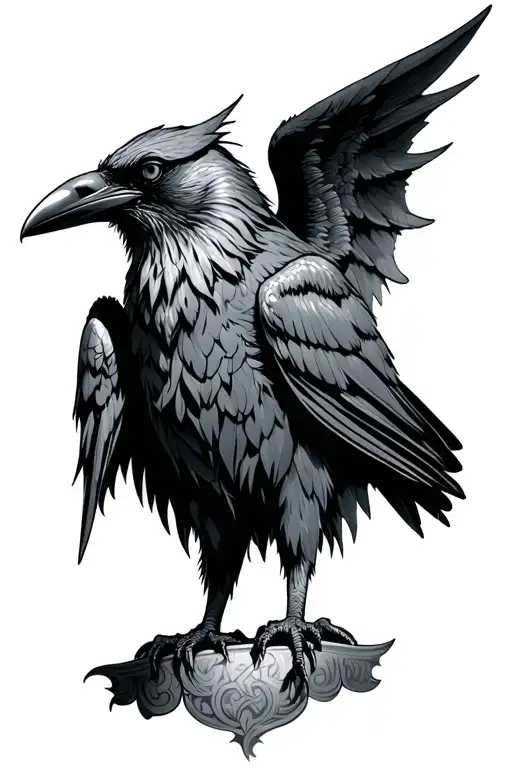Crow With Demon Wings