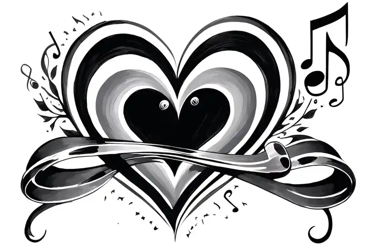 Music Note Making A Heart