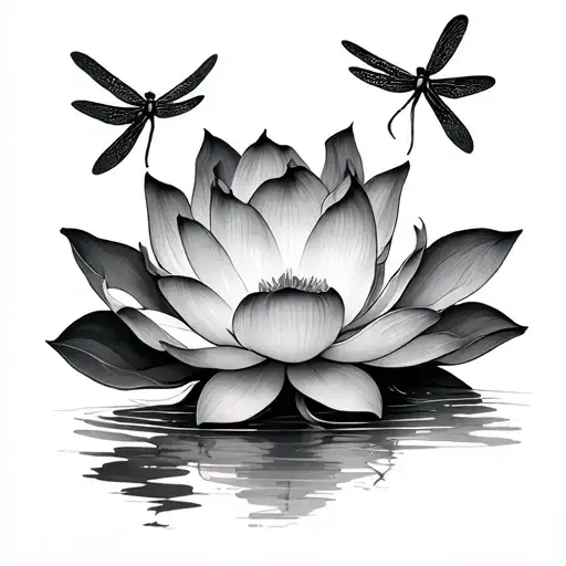Lotus And Dragonfly