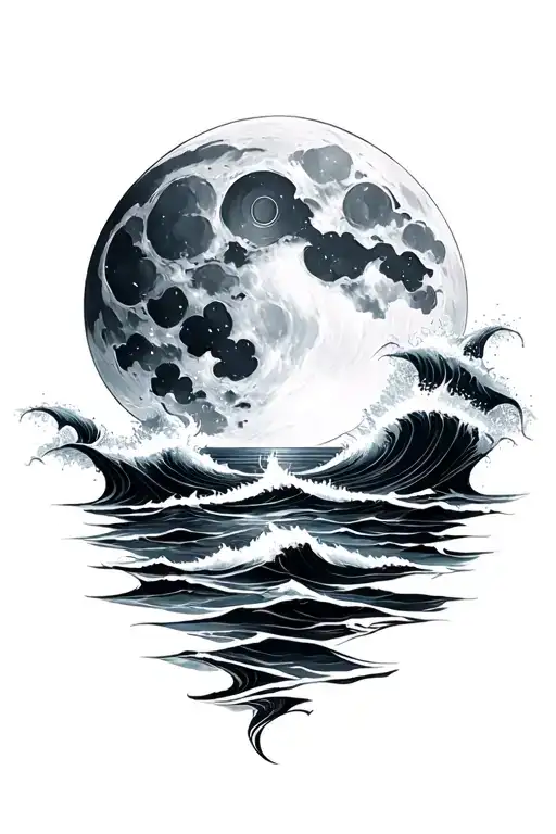 Endless Ocean And Full Moon