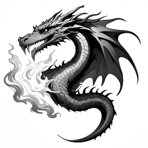 Scales With Dragon Breathing Fire