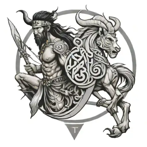 Tribe Man And Sagittarius Zodiac Sign