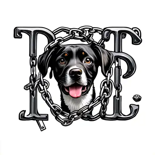 The Word Pluto With Dog Chains