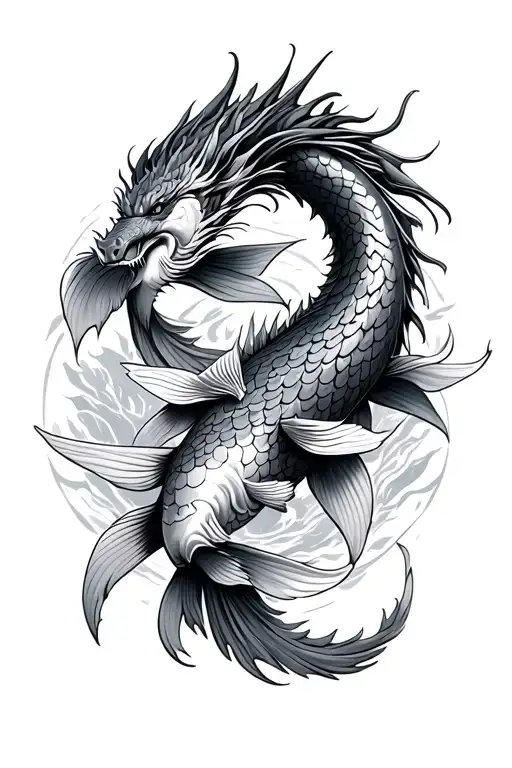 Koi Fish Vs Dragon Battle