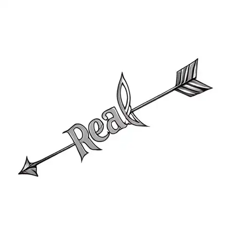 An Arrow And The Word Real