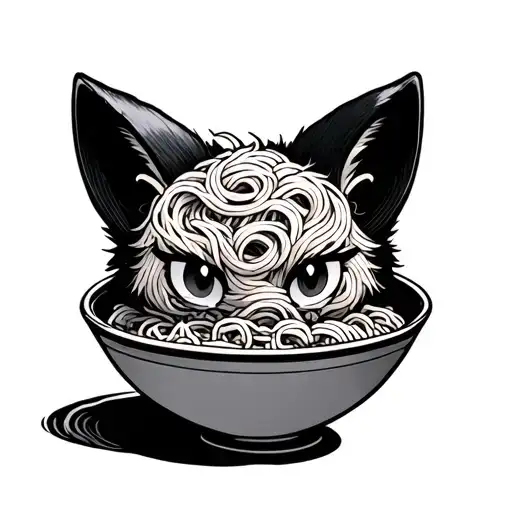 A Bowl Of Japanese Ramen Noodles In A Bowl Design Inspired By The Inari Fox