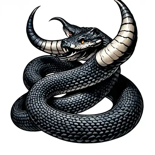 Sign Of The Horns Snake Wrapped