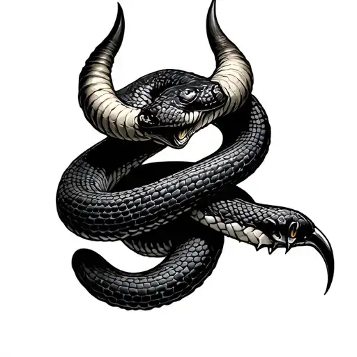 Sign Of The Horns Hand Snake Wrapped Loosely