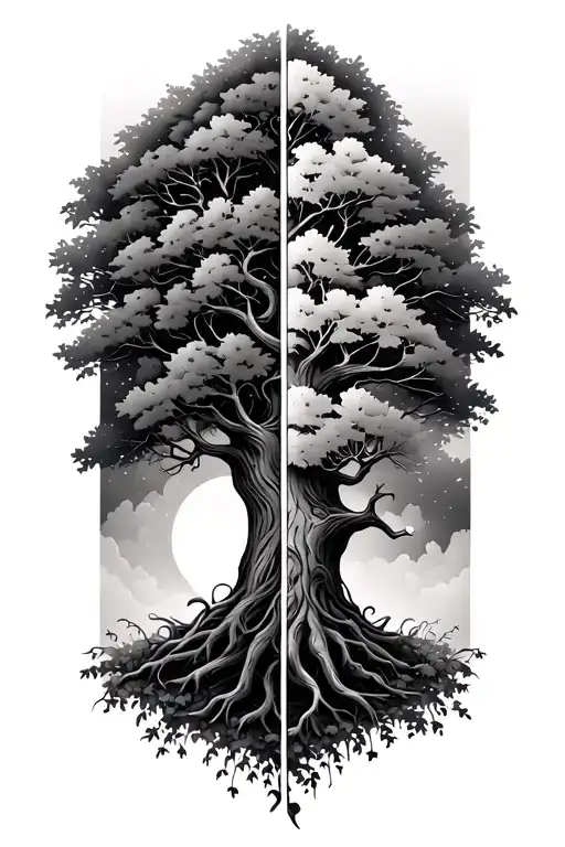 Family Tree In Two Halfs