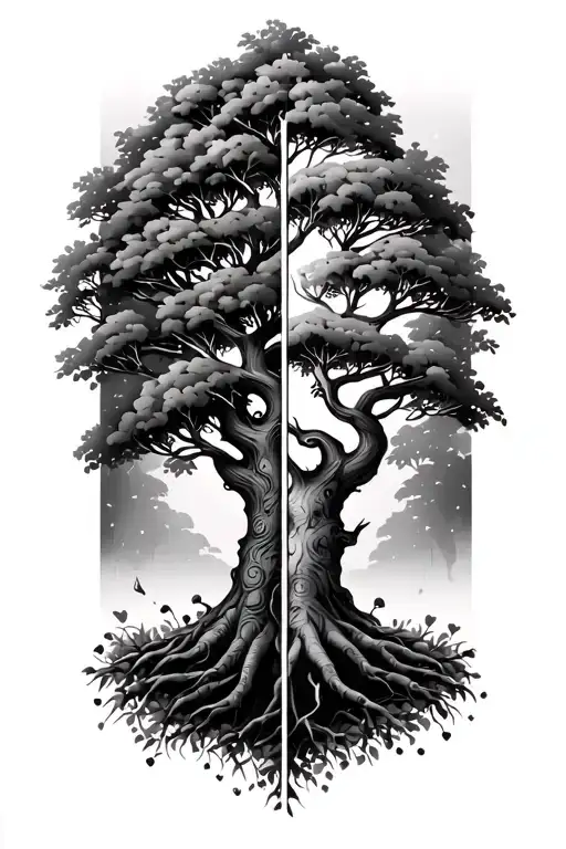 Family Tree In Two Halfs