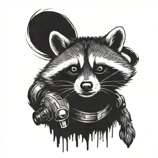 Raccoon Warrior In Space
