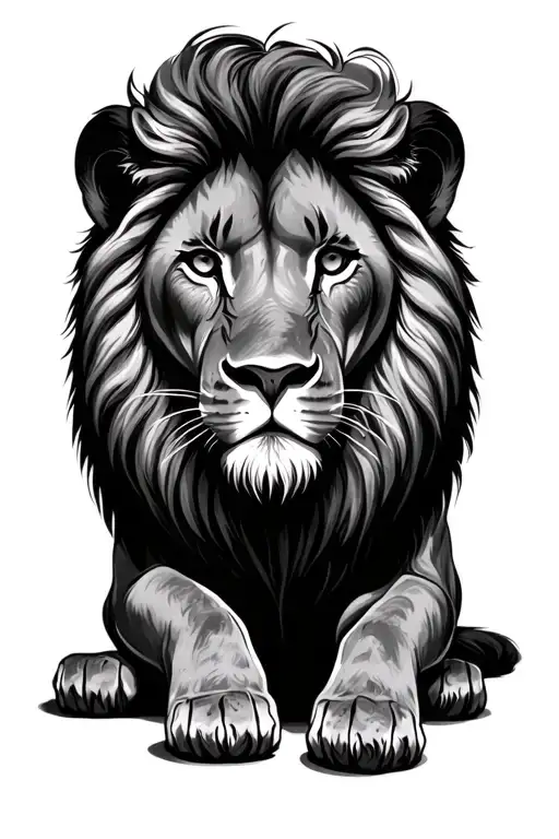 Lion Laying Horizontally